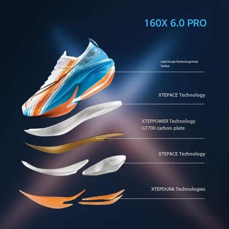 Xtep 160X 6.5 PRO Sepatu Lari  - Carbon Plate Marathon Racing Shoes ulasan dan harga